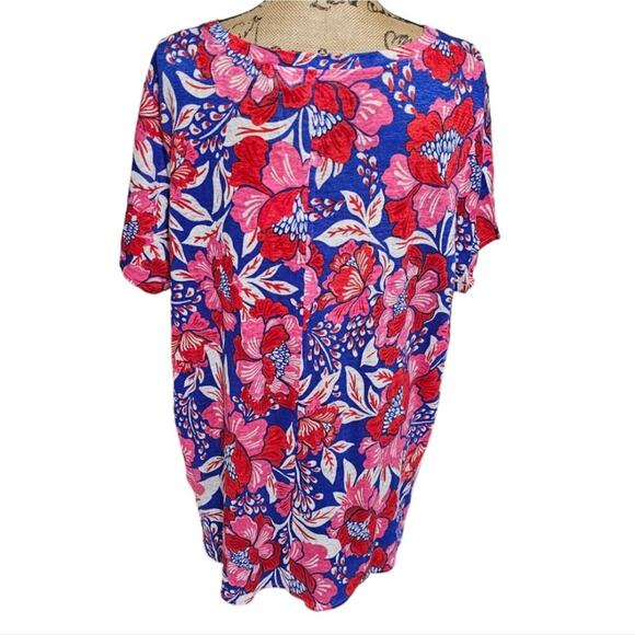 SIGRID OLSeN 100% Linen Tropical Floral Blouse Plus Size 2X New! - Picture 3 of 6